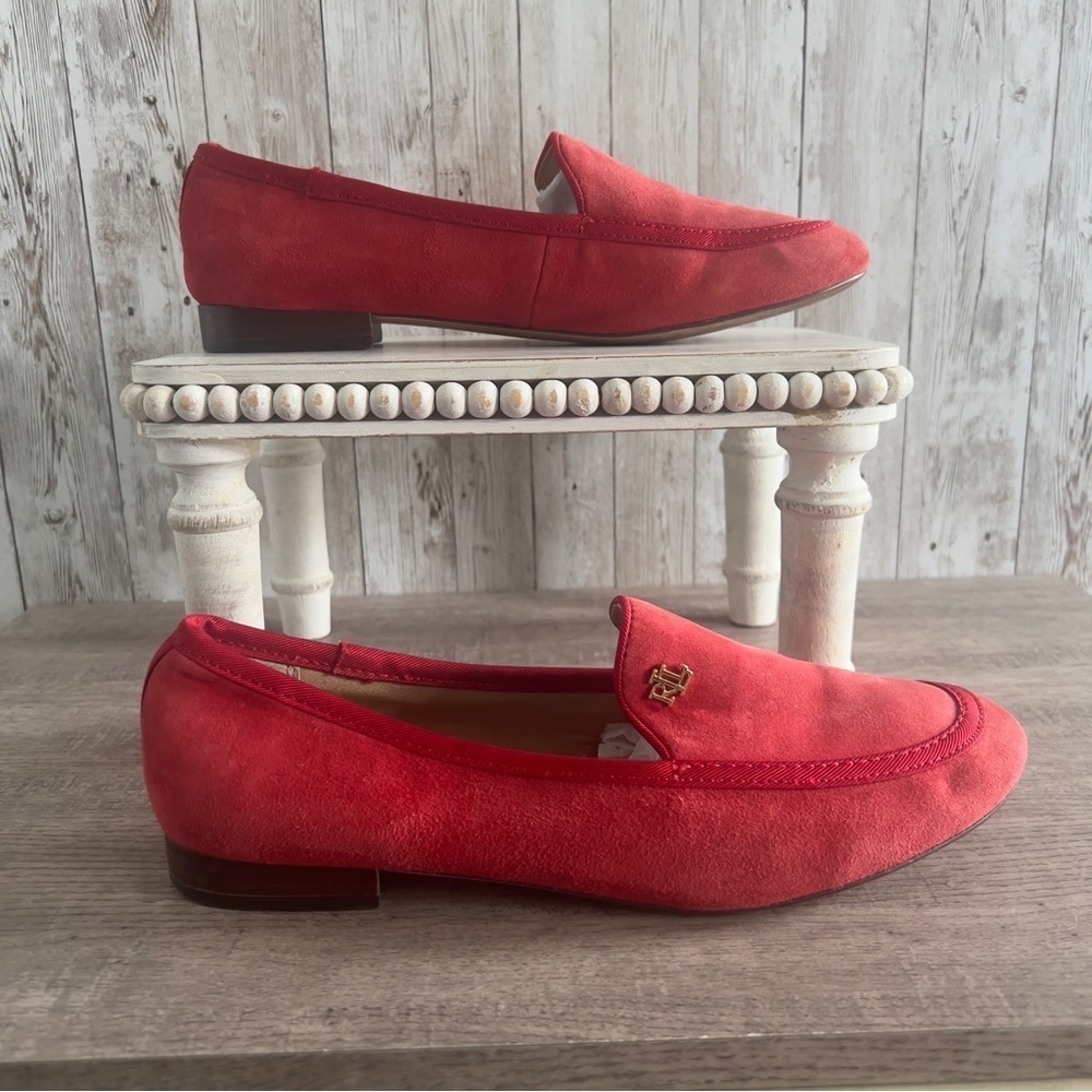 Ralph Lauren Clair Women's Red Loafers Size 8.5 - Picture 2 of 6